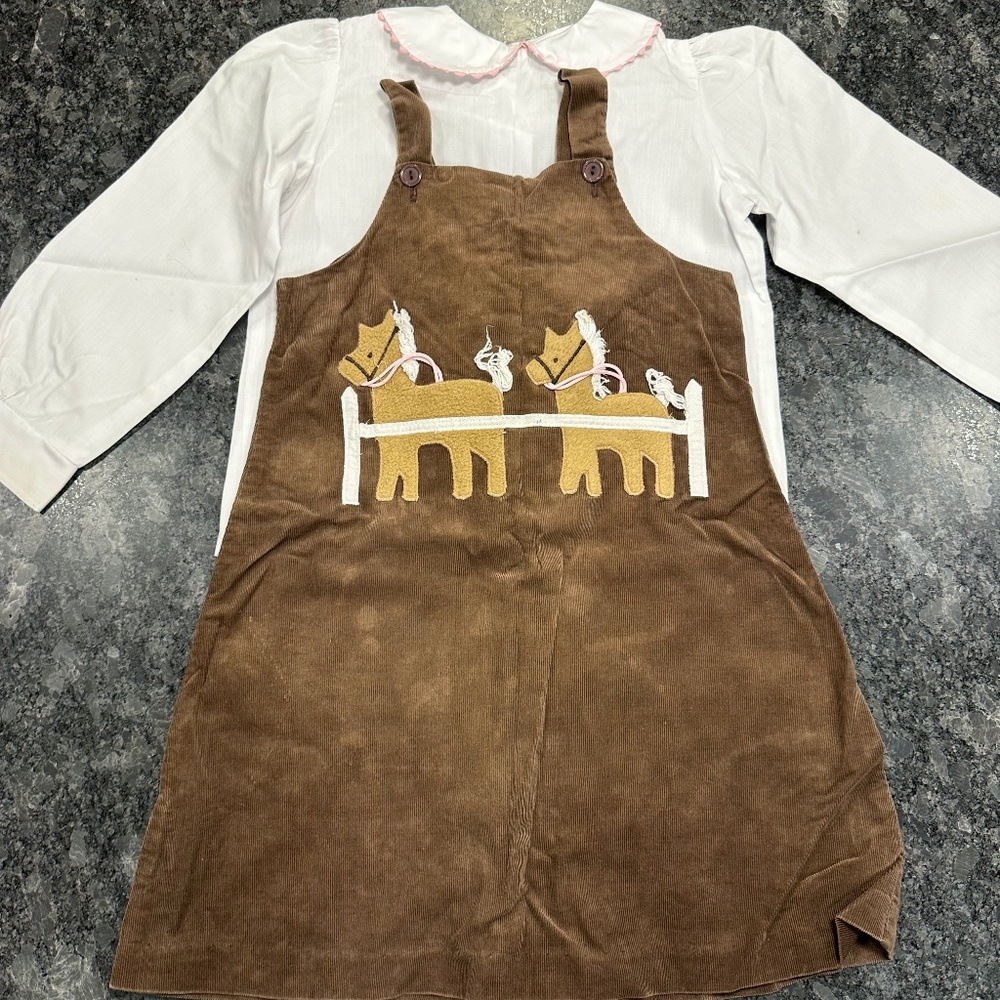 Funtasia Too Dress & Matching Shirt w/ Pink Horse Pony Applique - Girls size 5
